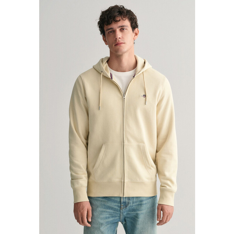 MIKINA GANT REG SHIELD FULL ZIP HOODIE SILKY BEIGE 48836840