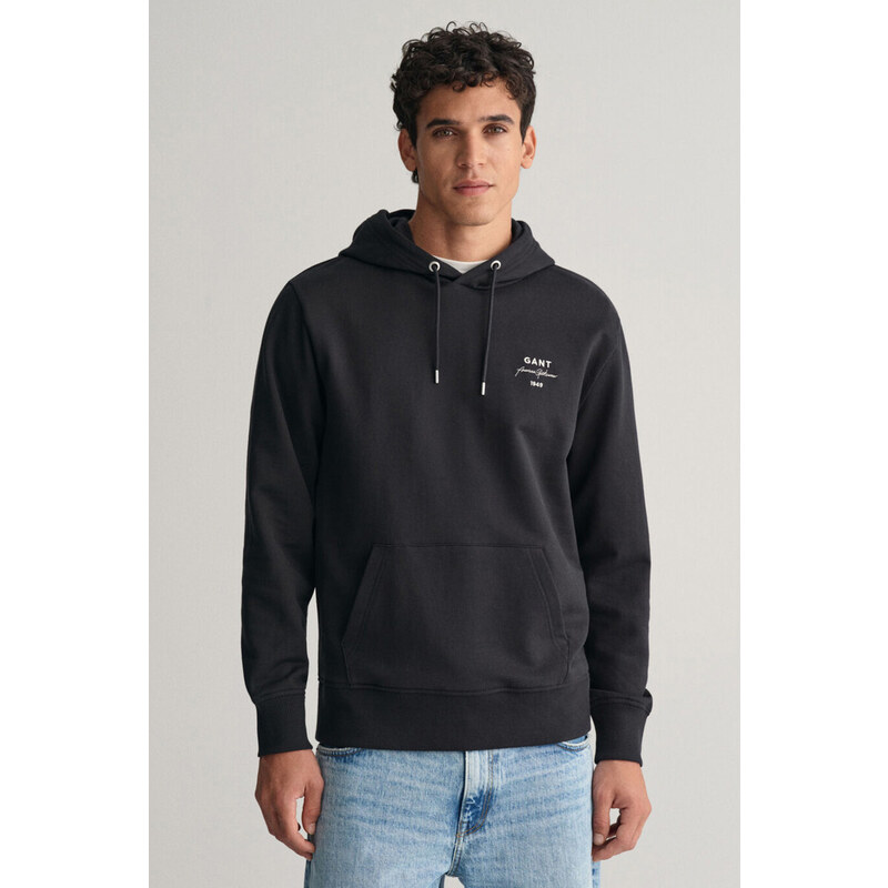 MIKINA GANT LOGO SCRIPT HOODIE BLACK 48836891