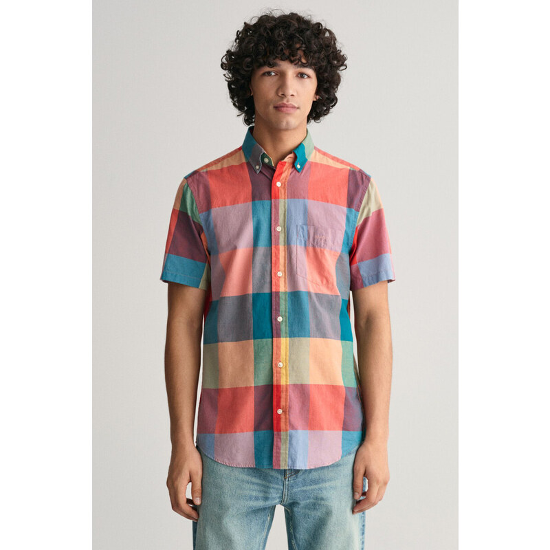 KOŠEĽA GANT REG INDIAN MADRAS SS SHIRT PUMPKIN ORANGE 50828363