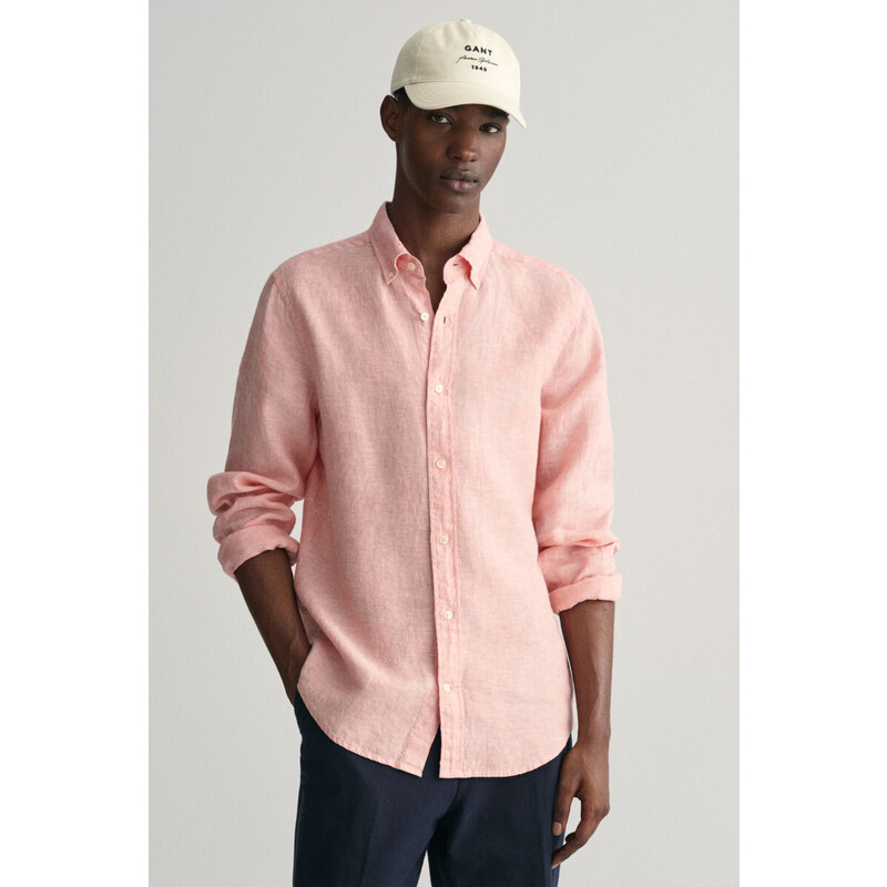 KOŠEĽA GANT SLIM LINEN SHIRT PEACHY PINK 51108387