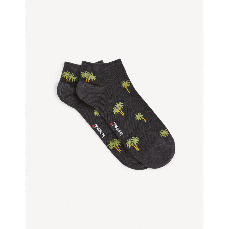 Zeleno-čierne pánske vzorované ponožky Celio Gisomipalm 51438059