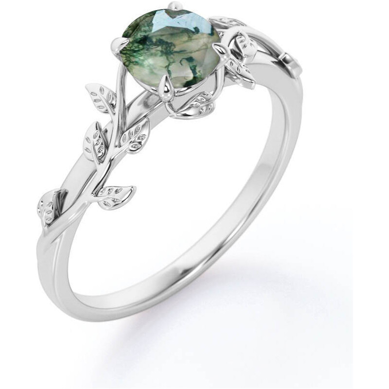 Royal Exklusive Royal Fashion strieborný prsteň Machový achát DR11245R 61685795