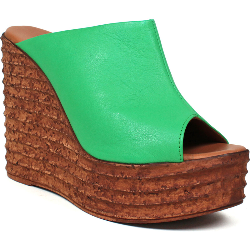 Secretshoes Kožené šľapky na platforme 51289291