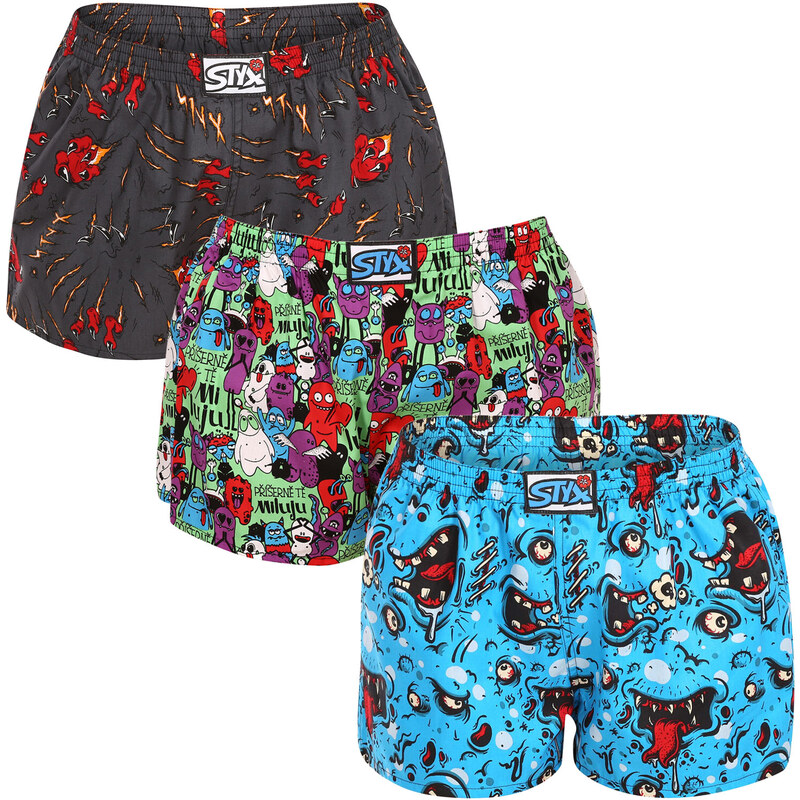 3PACK dámske trenky Styx art klasická guma viacfarebné (3K14125) 47228777