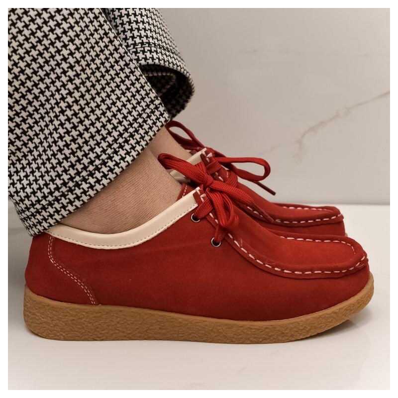 JOHN-C Dámske kožené červené poltopánky ANTONELLA 51301694