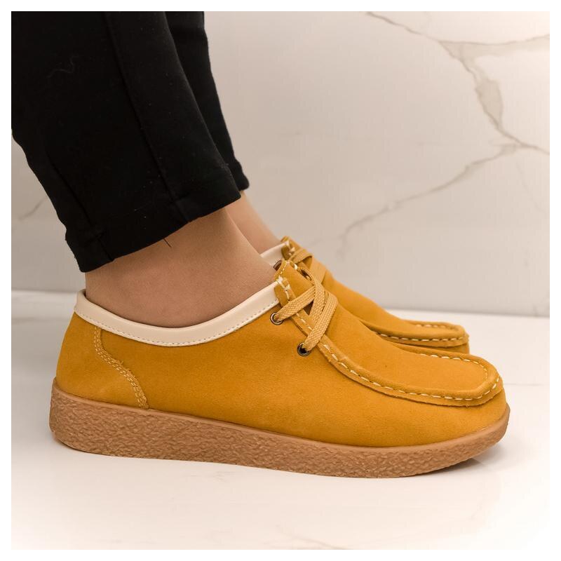 JOHN-C Dámske kožené žlté poltopánky ANTONELLA 51301691