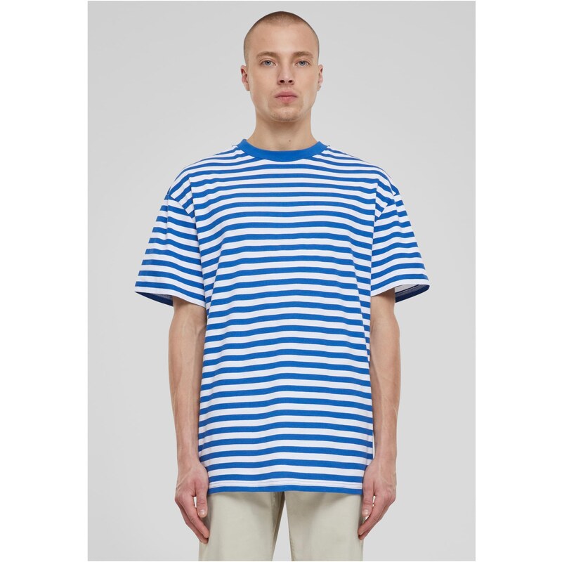 Urban Classics Mens T-shirt Regular Stripe - white/royal blue 51094143