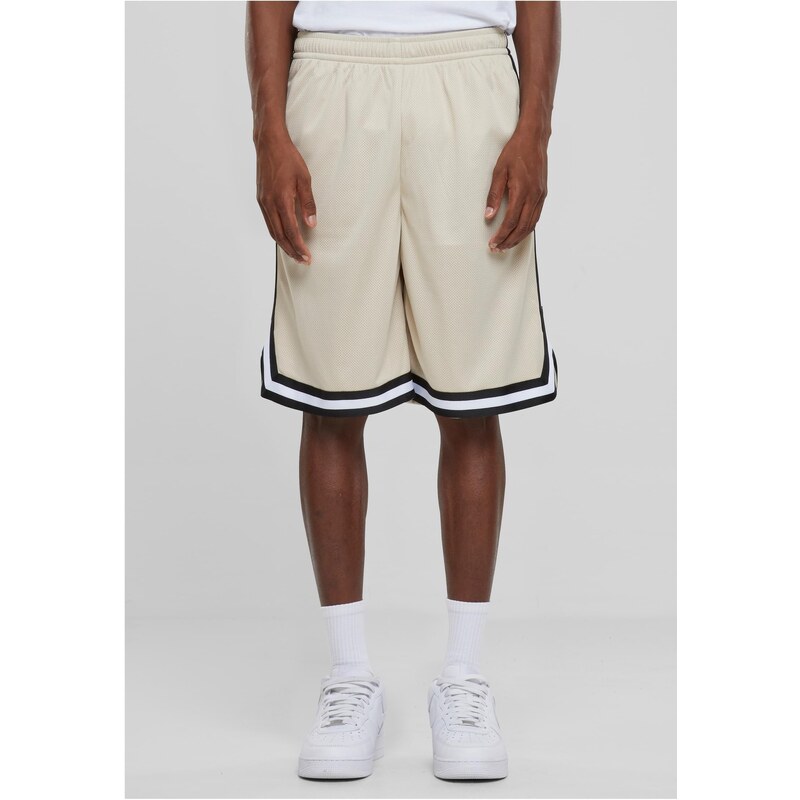 Urban Classics Mens Stripes Mesh Shorts - Beige/Black 50822732