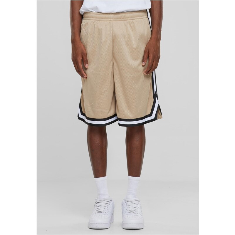Urban Classics Mens Stripes Mesh Shorts - Unionbeige/Black/White 50822680