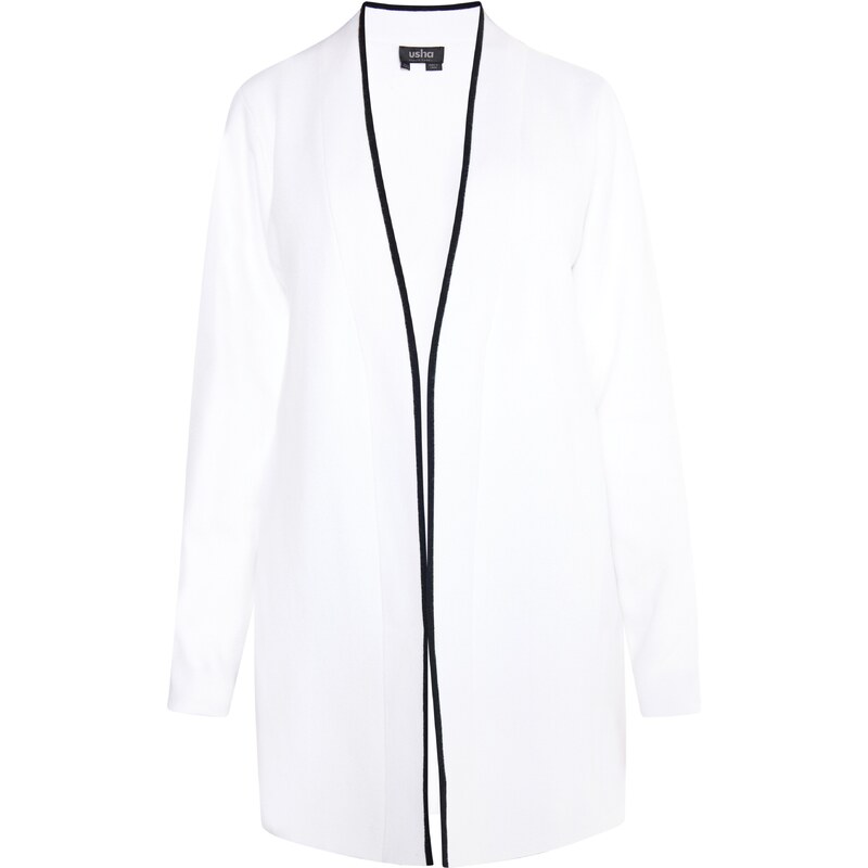 usha BLACK LABEL Kardigán Nowles čierna / biela 54263020