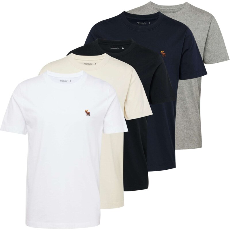 Abercrombie & Fitch Tričko svetlobéžová / námornícka modrá / sivá 54337511