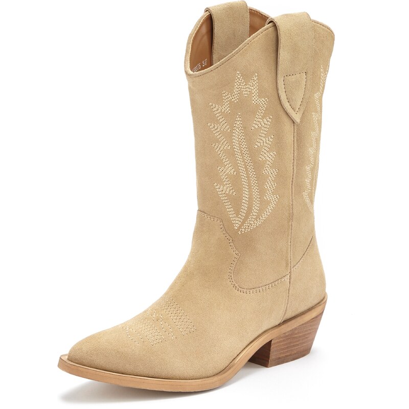 LASCANA Kovbojské čižmy béžová / šedobiela 66706930