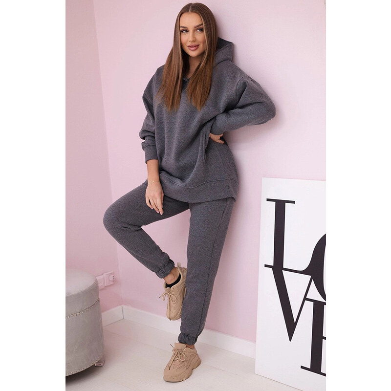 Kesi Dámska tepláková súprava s kapucňou Paris grafitová, Farba 32083660