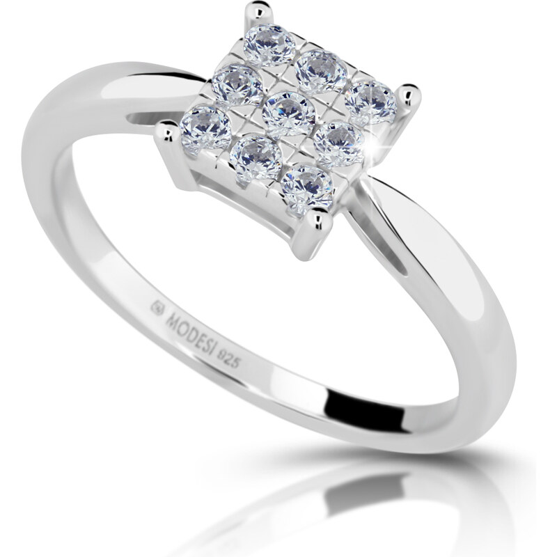 Modesi Strieborný prsteň s kubickými zirkónmi M01311 54 mm 66583899