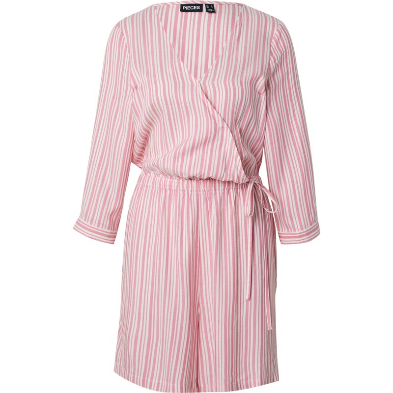 PIECES Overal ALVINA ružová / biela 54352780
