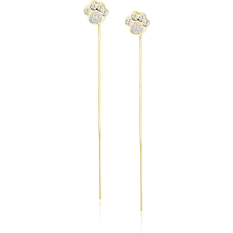 Olivie Strieborné retiazkové náušnice LABKY GOLD 8546 51432600