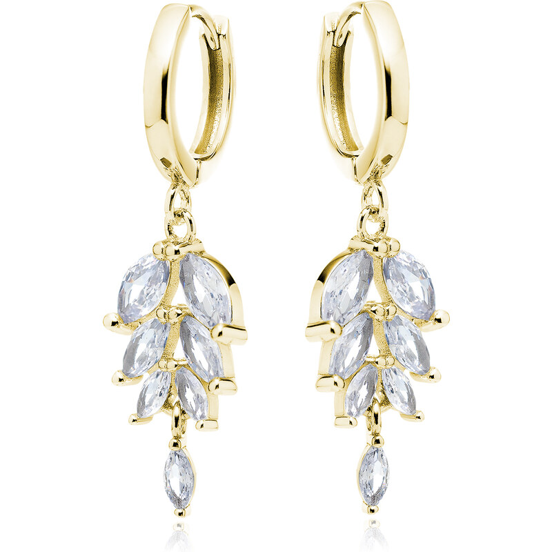 Olivie Strieborné svadobné náušnice GOLD 8550 51432603