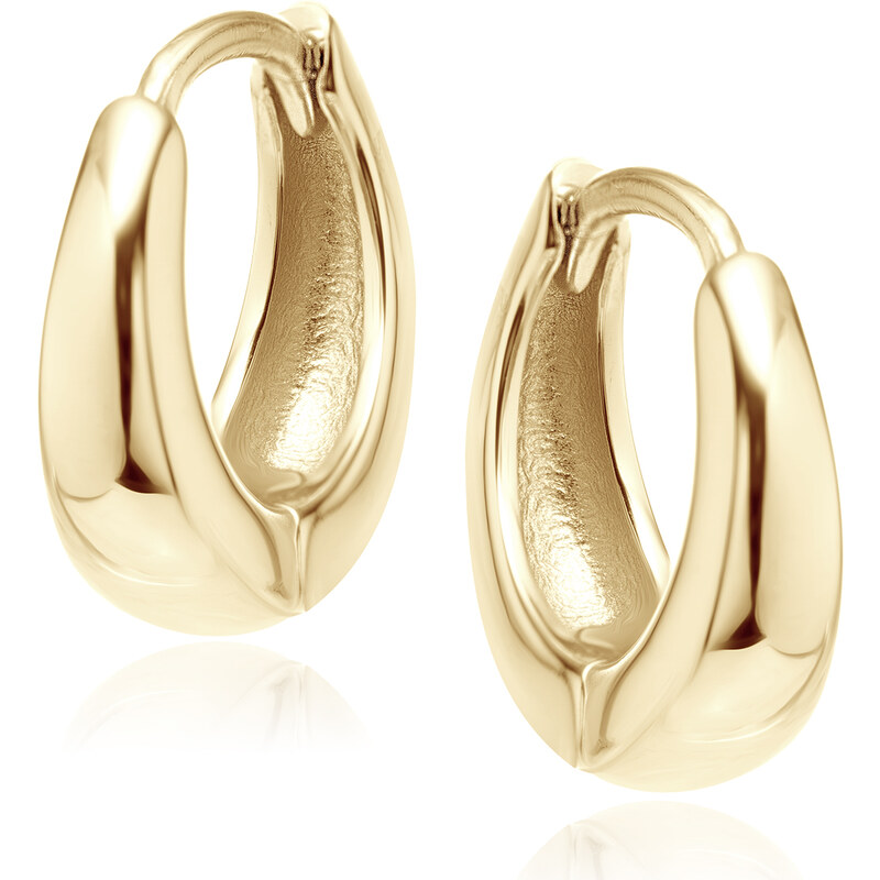 Olivie Strieborné 14mm náušnice GOLD 8556 51432609