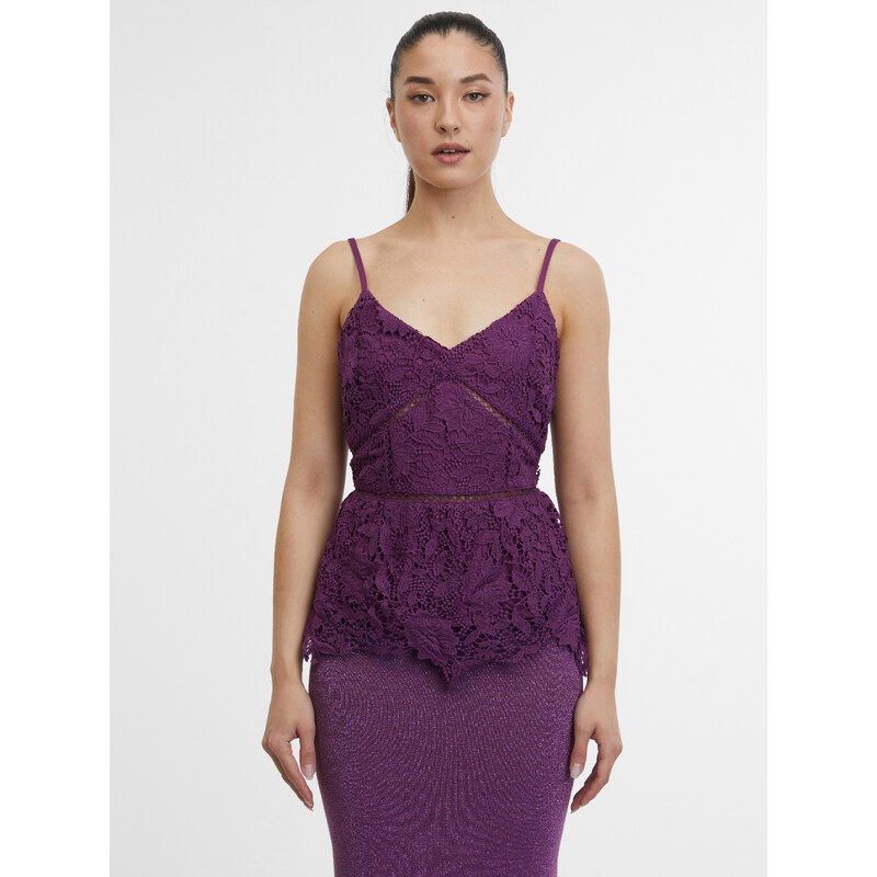 Fialový dámsky krajkový top ORSAY 51438131