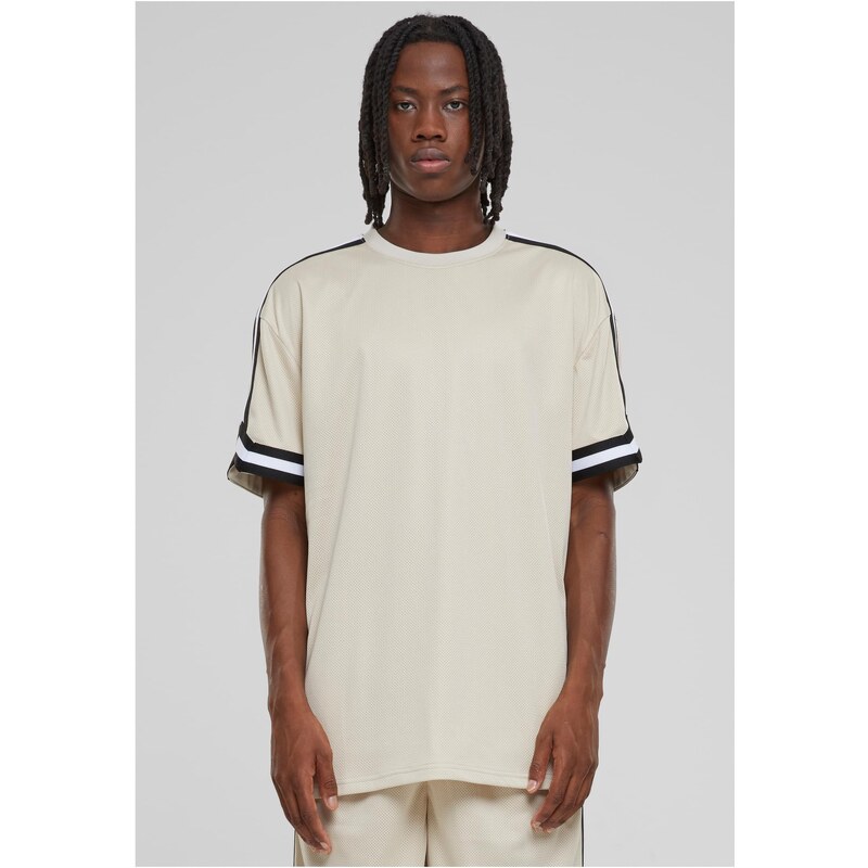 Urban Classics Mens T-shirt Oversized Stripes Mesh - cream 51437455