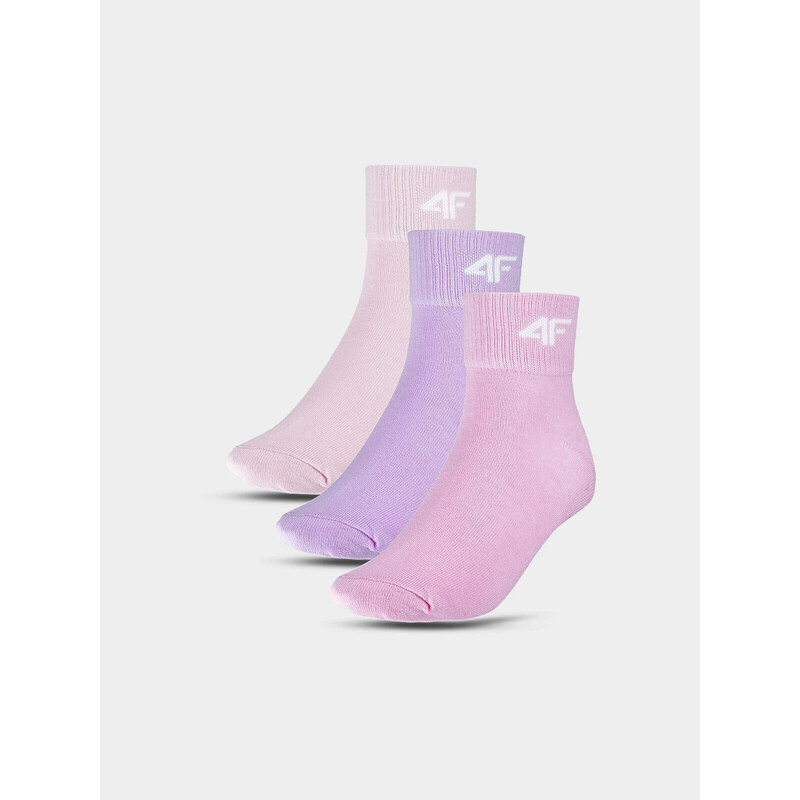 Girls Casual Socks Above the Ankle (3 Pack) 4F - Multicolored 51436772
