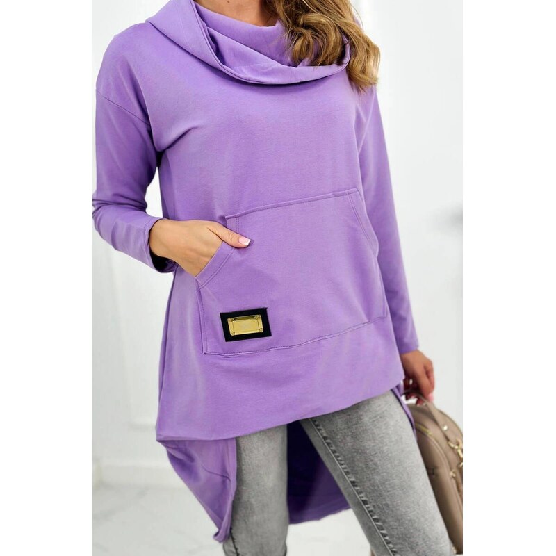 MladaModa Mikina s kapucňou a predlženou zadnou časťou model 9116 23211164