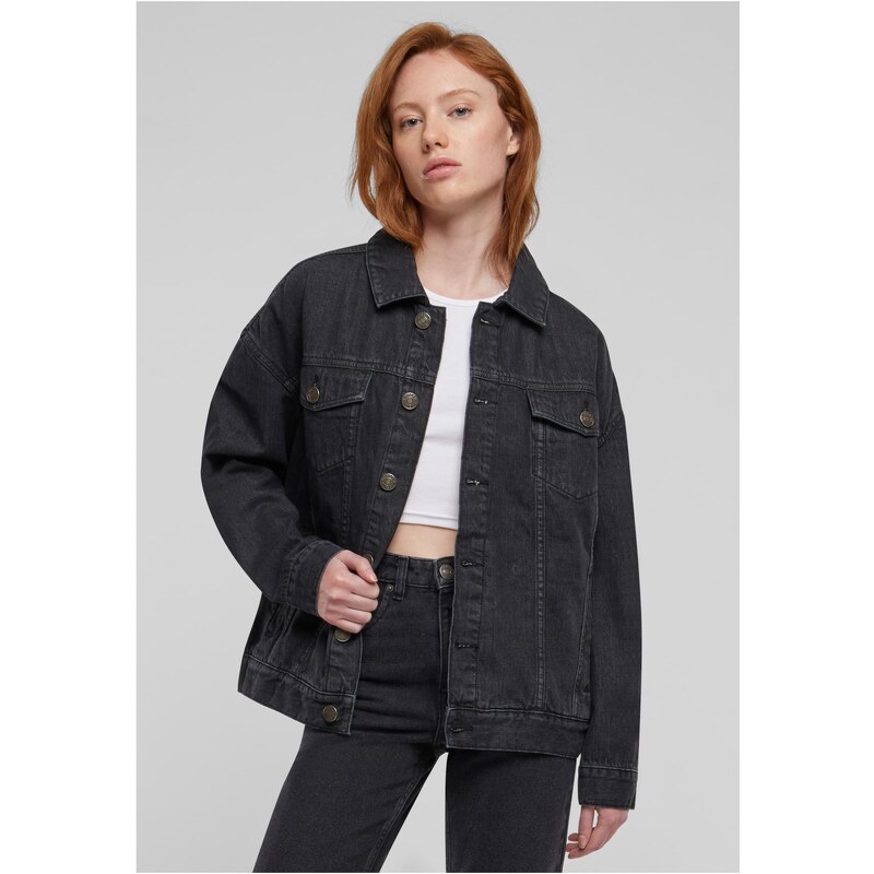 Urban Classics Womens oversized denim jacket from the 90s - black 51450451