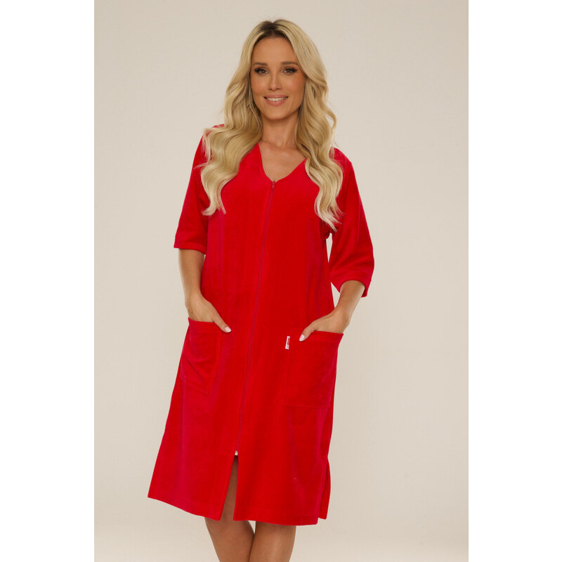 De Lafense Dámsky velúrový župan so zipsom 431 35655593