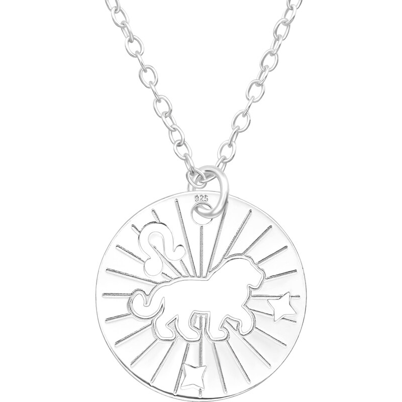 MAJYA Strieborný prívesok s retiazkou LEV v kruhu 10616 64581270