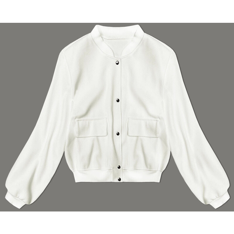 MADE IN ITALY Vlnená bunda bomber v ecru farbe (15687) 51477174