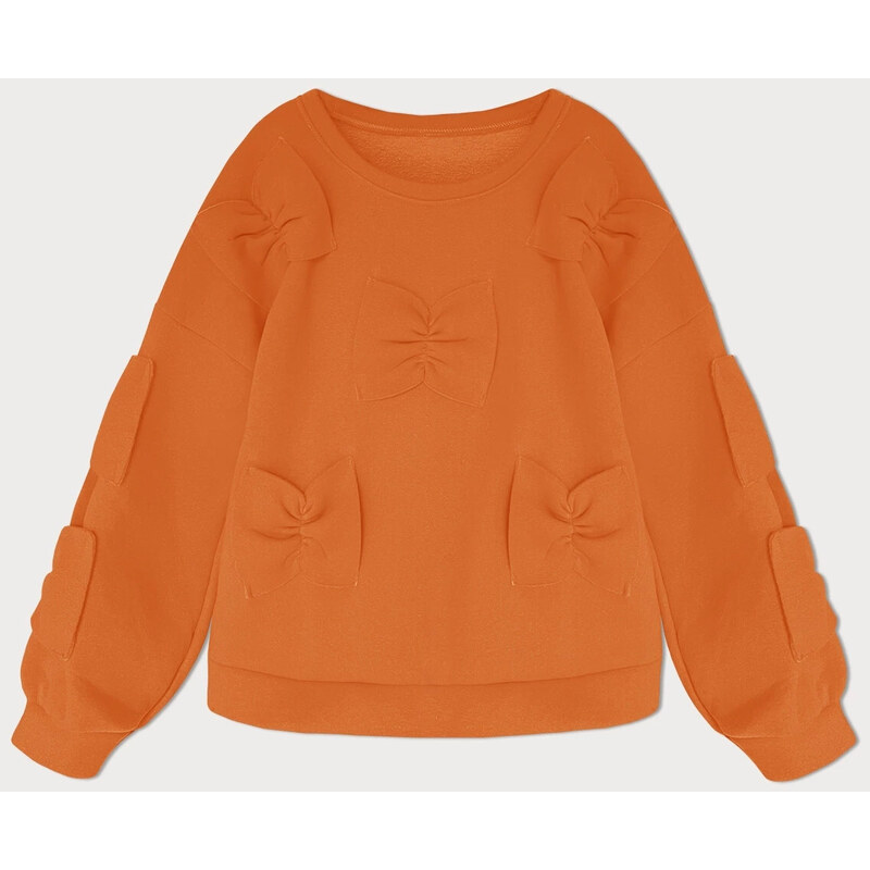 MADE IN ITALY Dámska teplá mikina s mašľami oranžová (23999) 51477178