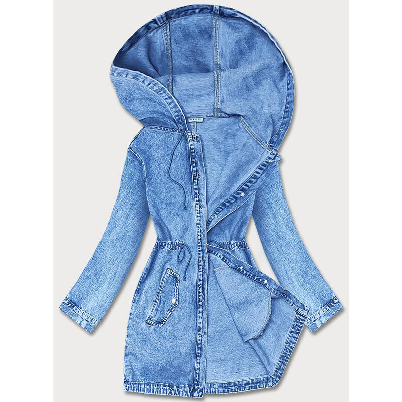 P.O.P. SEVEN Svetlomodrá dlhá džínsová bunda (POP7032-LK) 51477854