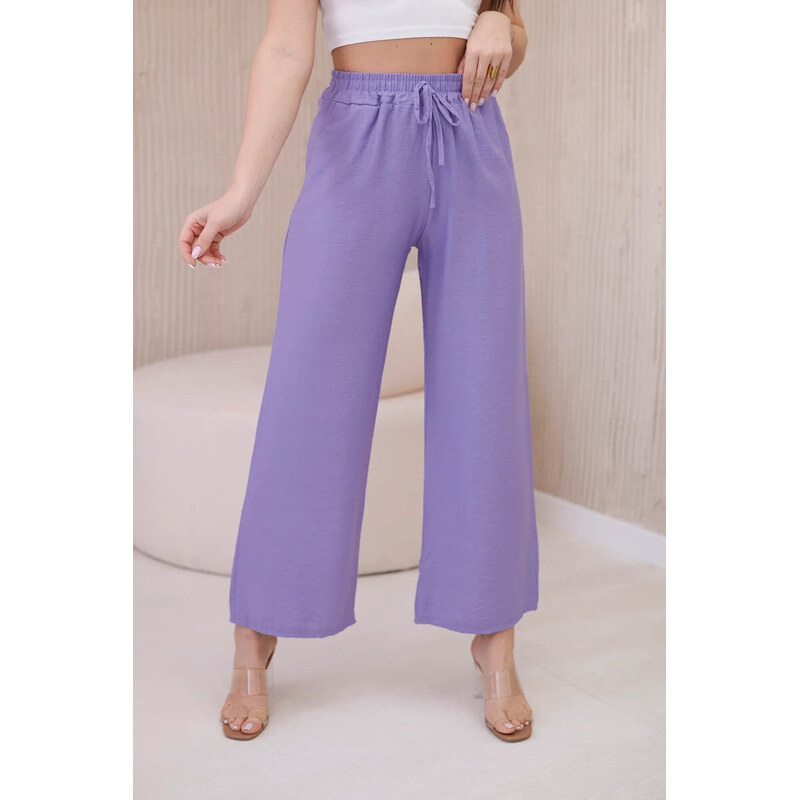 K-Fashion Viskózové nohavice so širokými nohavicami fialové 58197960