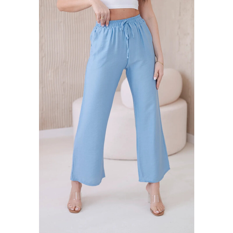 K-Fashion Viskózové nohavice so širokými nohavicami modré 58197959