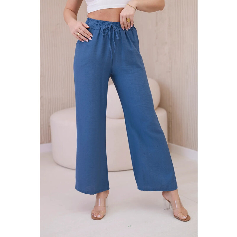 K-Fashion Viskózové nohavice so širokými nohavicami z džínsoviny 58419519