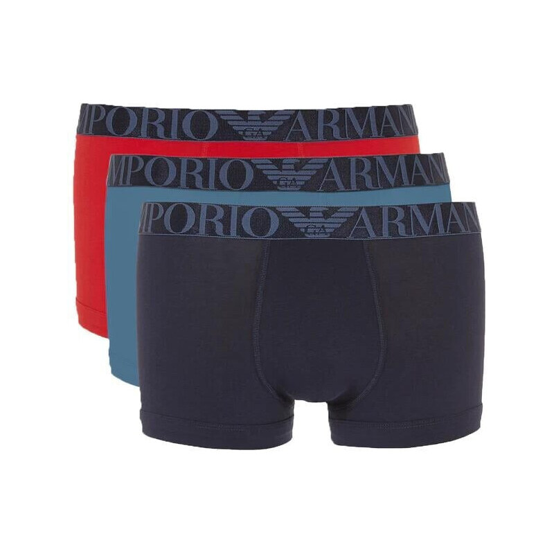 Pánske boxerky 3Pack 111357 4R726 modrá/červená/tmavá. modrá - Emporio 51500648