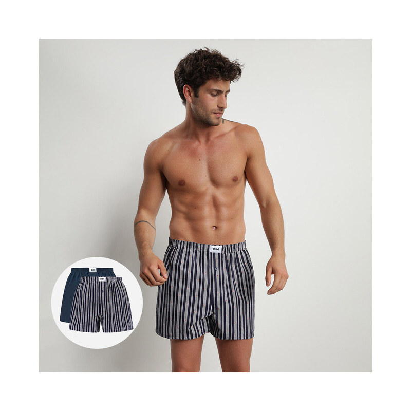 Pánske voľné boxerky 2 ks ECOSMART LOOSE BOXER Green BIO / Tmavomodrá 52359210