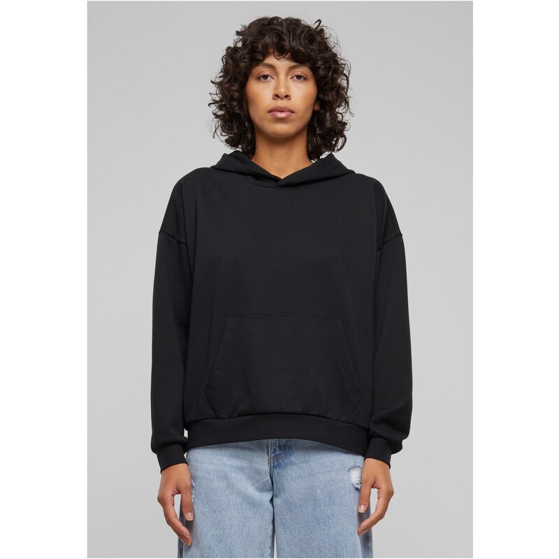 Urban Classics Womens Light Terry Oversized Hoodie - Black 51496706
