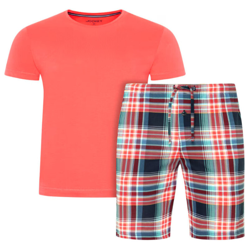 Pánske pyžamo 500001 378 koralové s kočíkom - Jockey 51500950