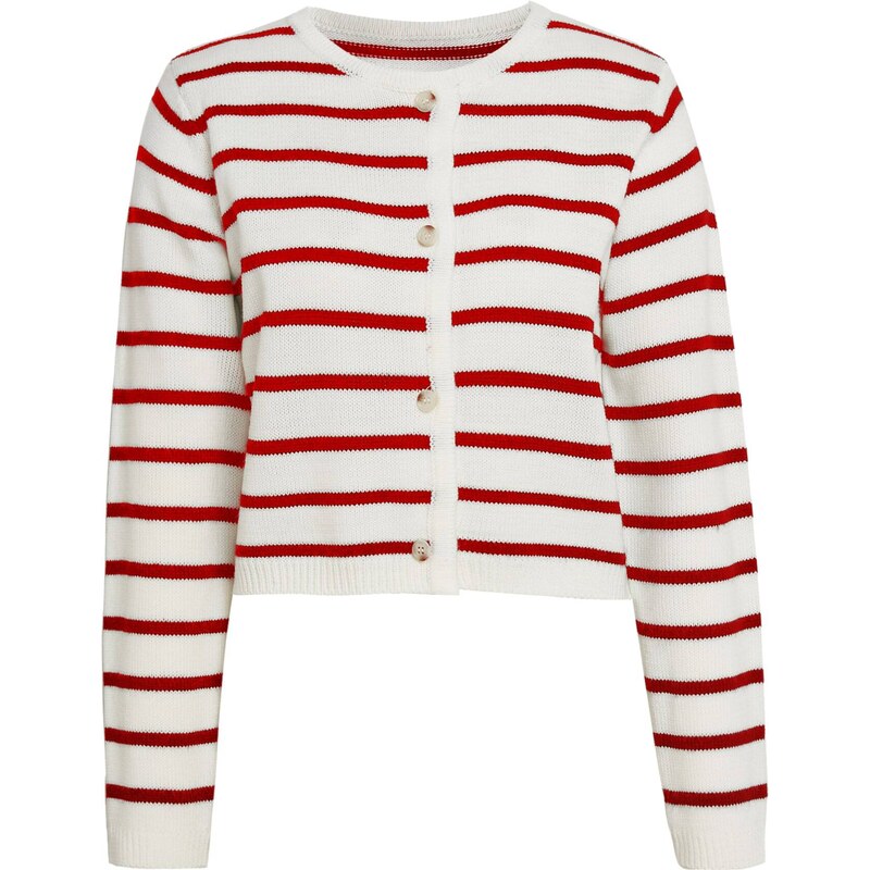DreiMaster Maritim Kardigán červená / biela ako vlna 54296752