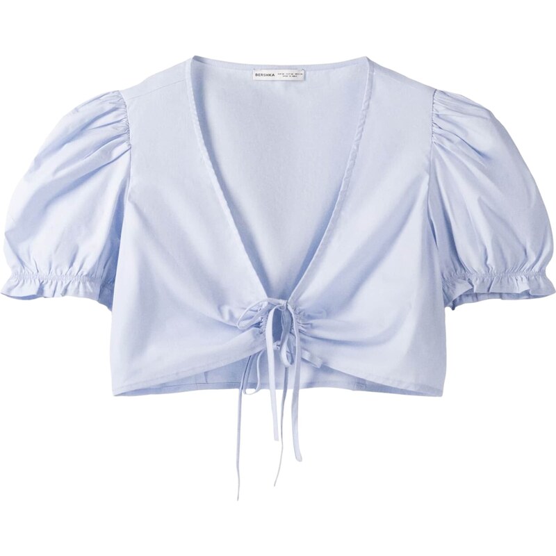Bershka Blúzka pastelovo modrá 54340296