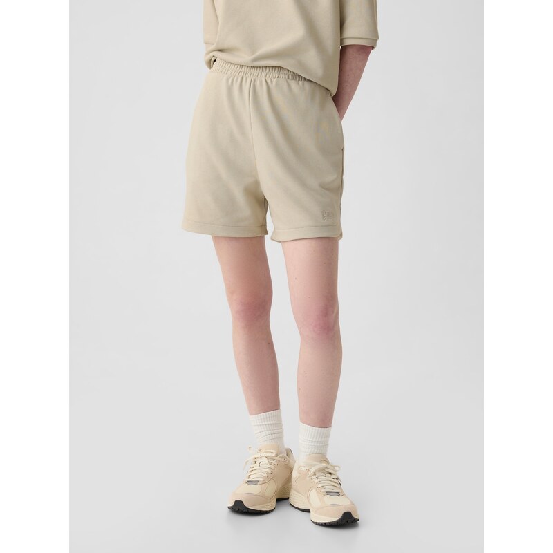 Béžové dámske teplákové kraťasy GAP 52523525