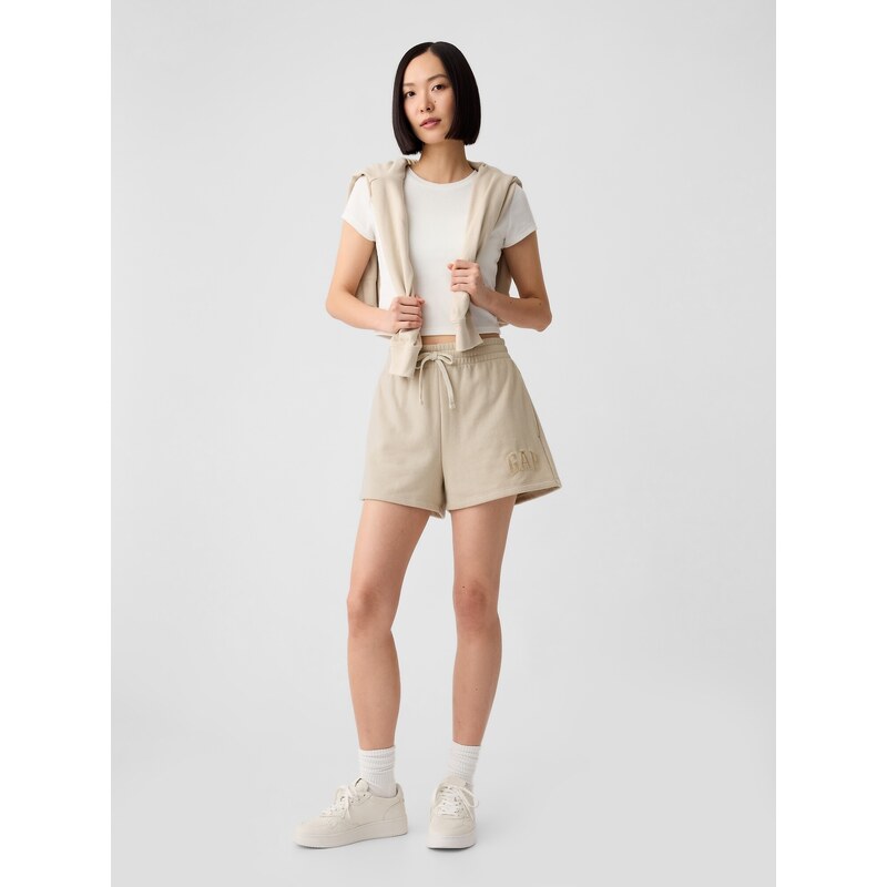 Béžové dámske teplákové kraťasy GAP 52384346