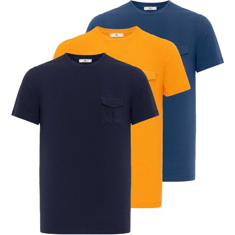 Daniel Hills Tričko námornícka modrá / enciánová / oranžová 54347462