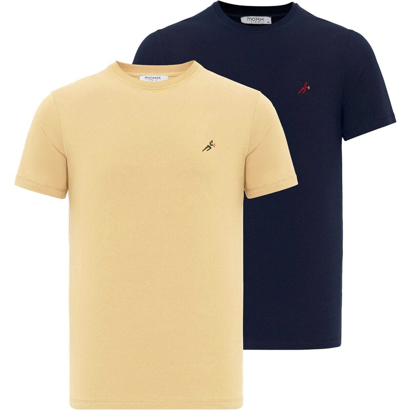 Moxx Paris Tričko svetlobéžová / námornícka modrá / červená / čierna 54347468