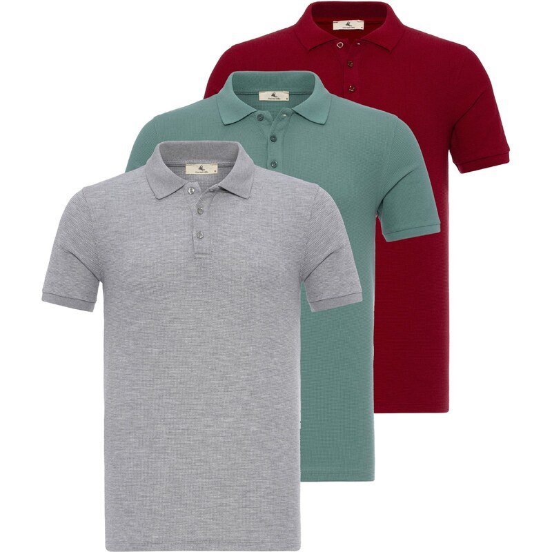 Daniel Hills Tričko svetlosivá / smaragdová / rubínová 54347828