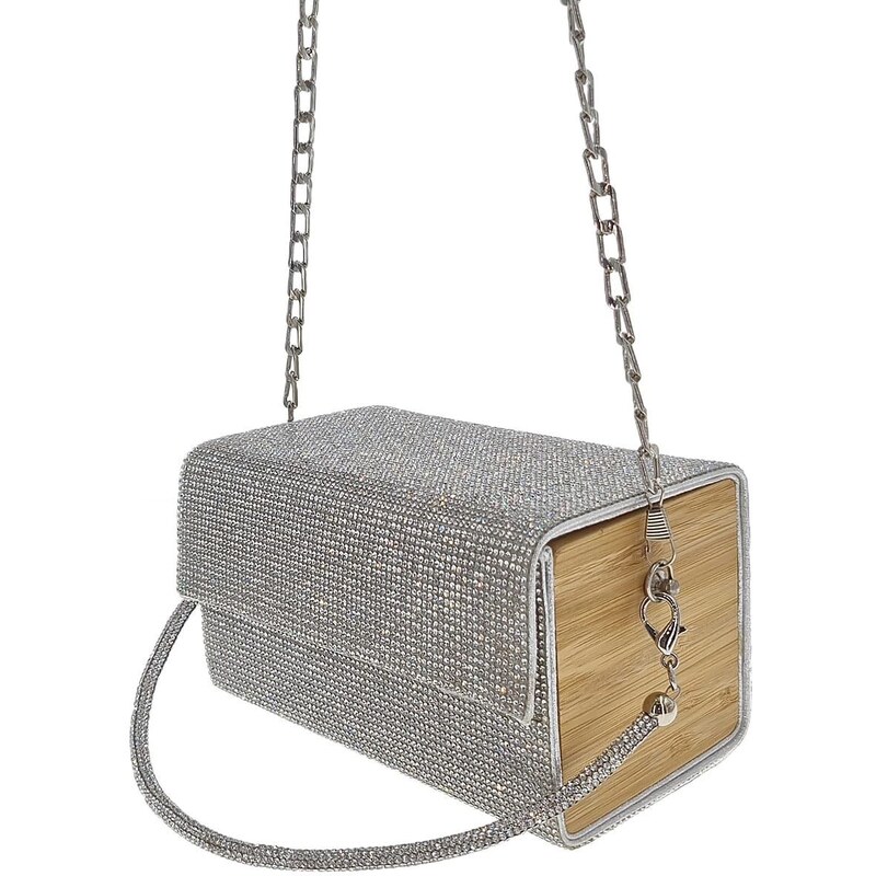 MICHELLE M Módna dámska slávnostná kabelka strieborná YFOWU 58286779