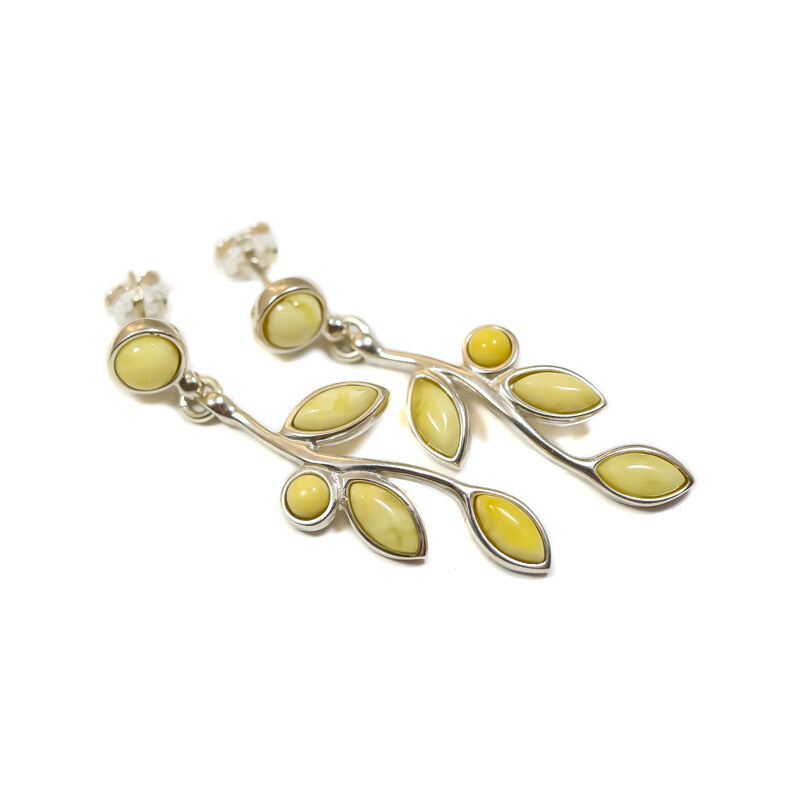 Glare Strieborné jantárové náušnice 108 51007804