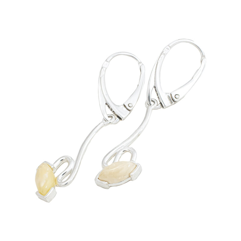 Glare Strieborné jantárové náušnice 161 51007793