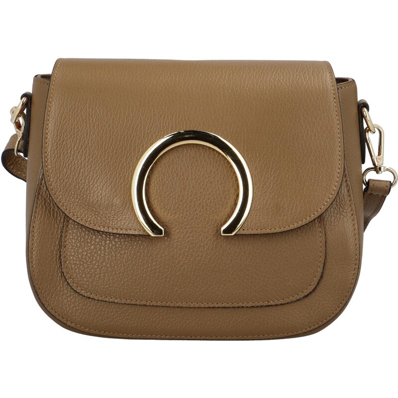 Delami Vera Pelle Dámska kožená crossbody kabelka khaki - Delami 58220749
